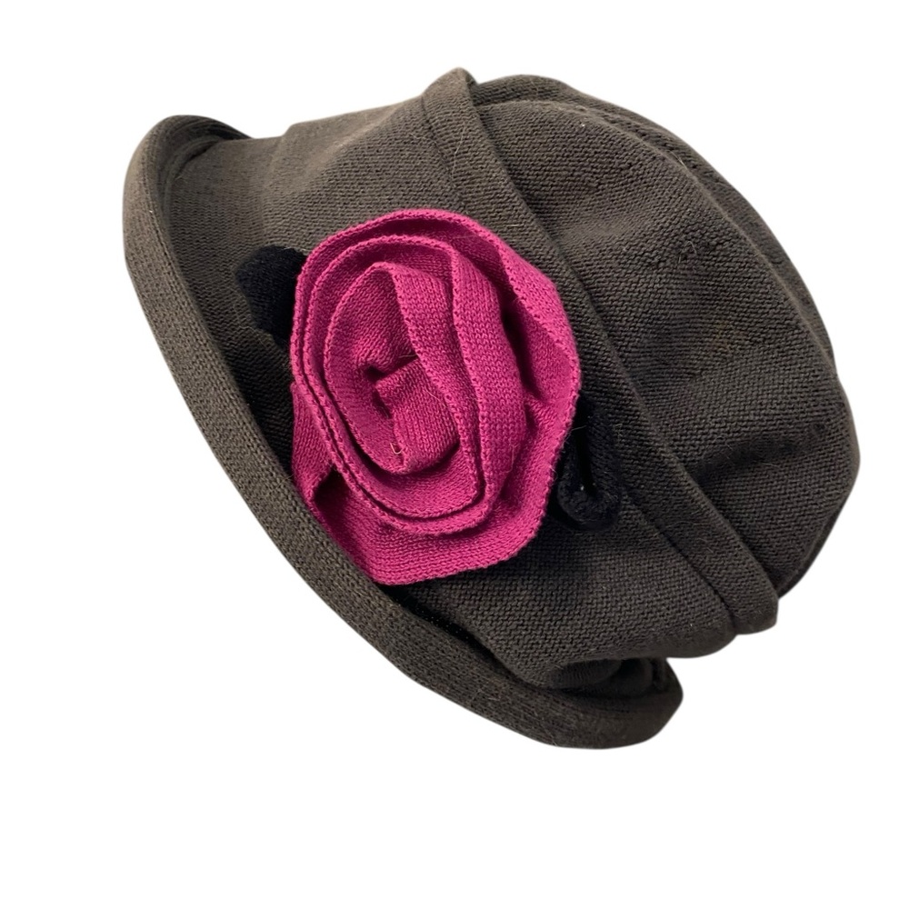 Blossom Style Parkhurst Grey Wire Rim Floral Bucket Hat Knit Hat